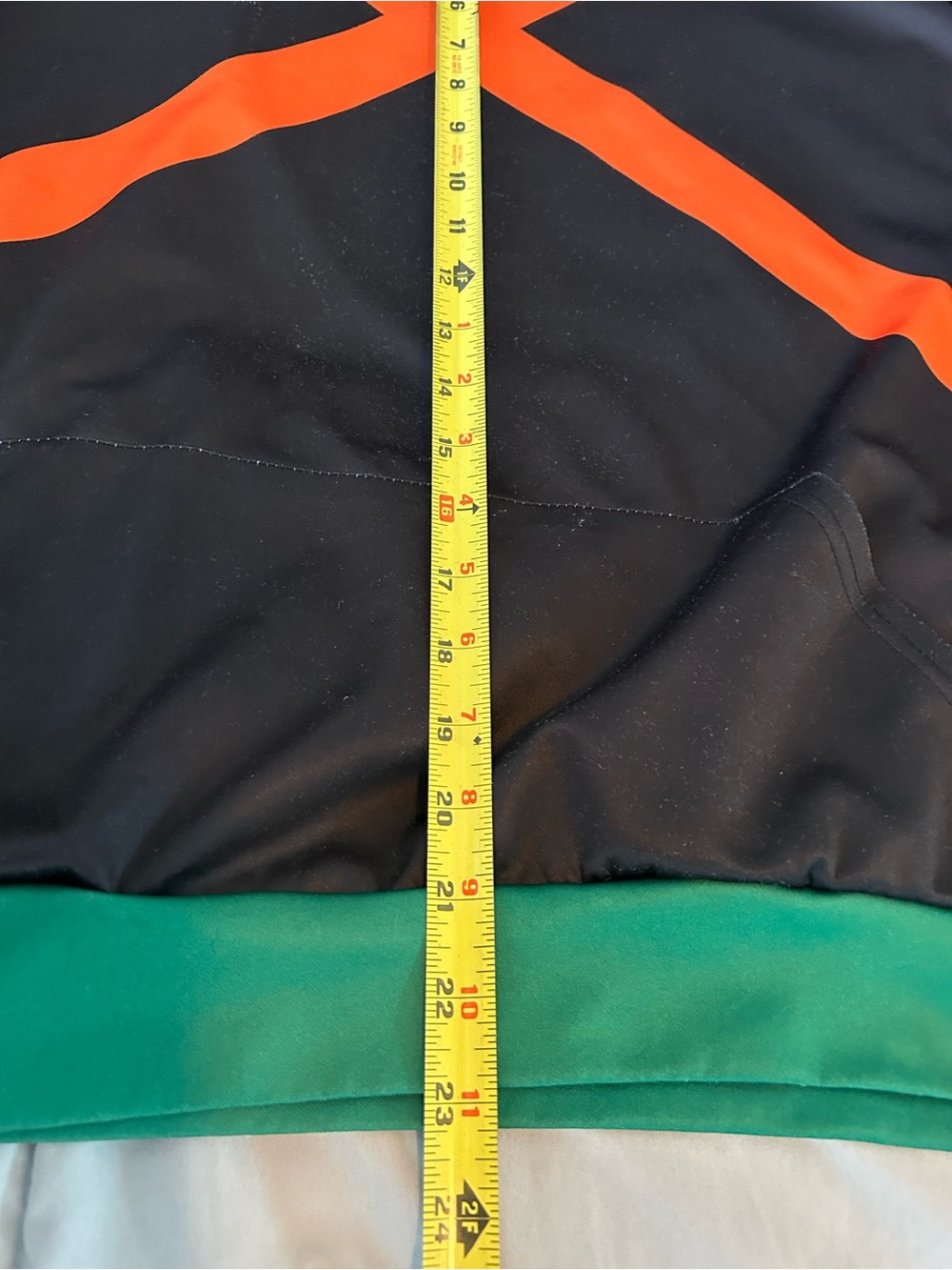 Oversized Bakugo Black Hoodie with Orange Graphic and Green Hem, Anime / Comicon - Picture 6 of 8
